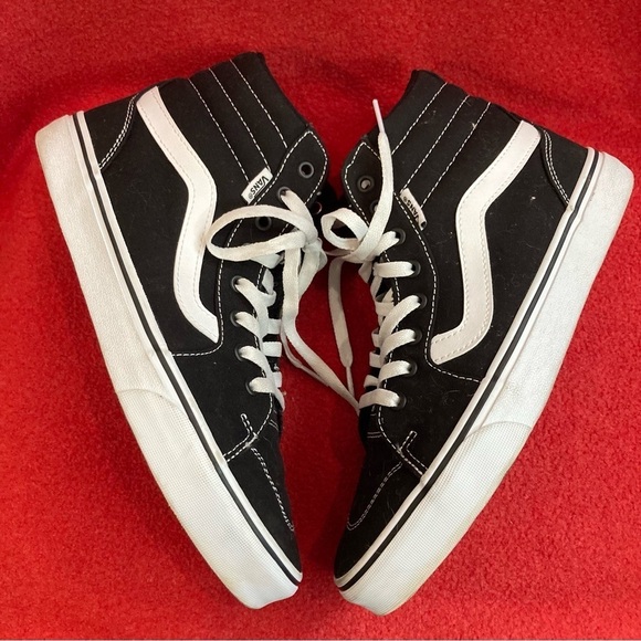 VANS SZ 11 & 10 Sk8-Hi Skate Parisian Night  High Top Black White Lace Up Shoes - Picture 8 of 11